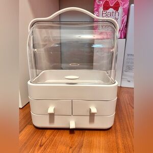 Elegant White Skincare Organizer with Drawers